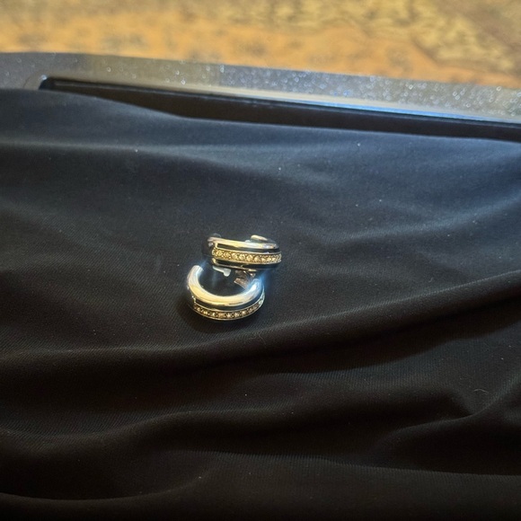 Vintage Givenchy Black and Diamonds Chunky Hoops - Picture 4 of 7